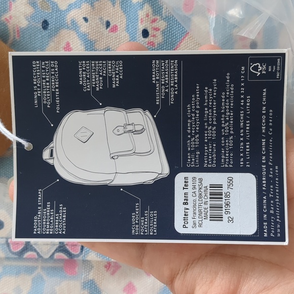 Floral Blue Backpack - Picture 3 of 3